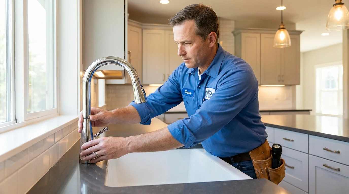 Kitchen faucet installation by Johns Plumbing LLC in Orange City